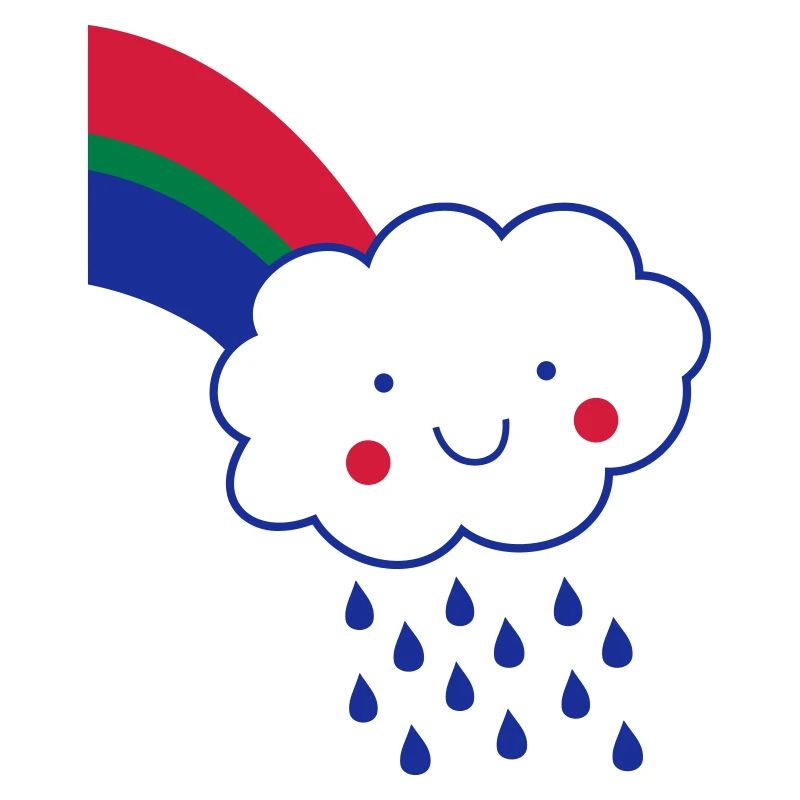 Wolke Regen Regenbogen farbig Geschenk Comic
