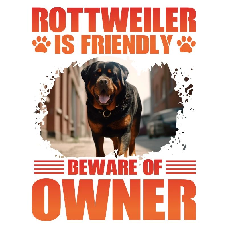Rottweiler is friendly beware of owner