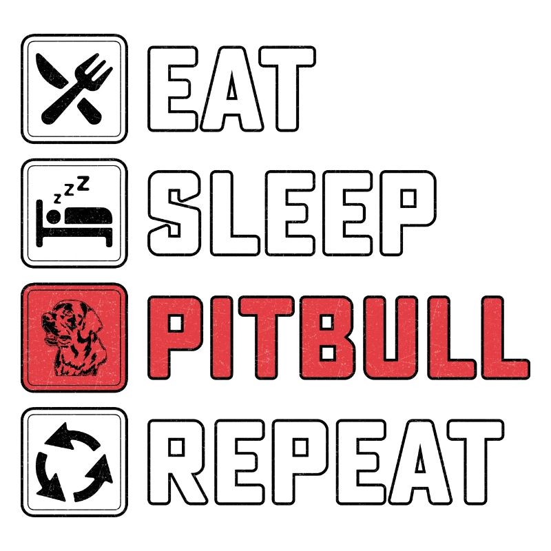 Manger pitbull de sommeil répéter