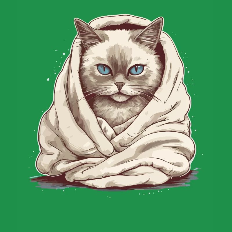 Chat dans une couverture