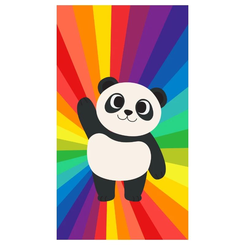Cute panda on rainbow colors queer gift