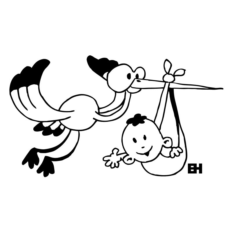 La cigogne apporte le bébé.