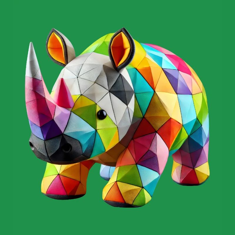 Rhinoceros Rhino Polygone Patchwork