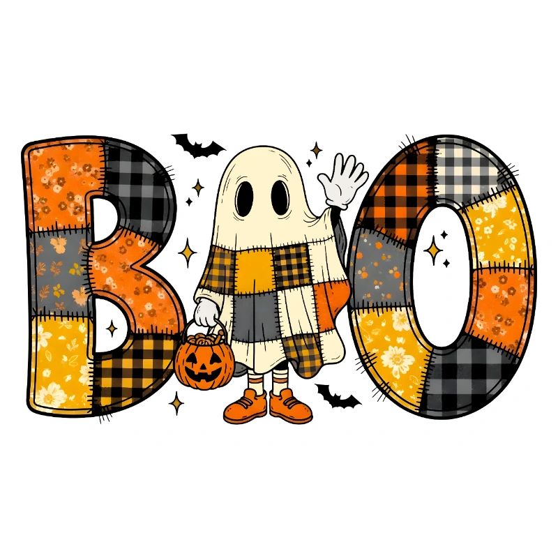 Ghost Halloween Patchwork Boo