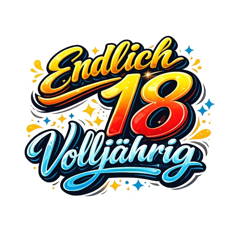 Endlich 18 Volljährig Neon Script