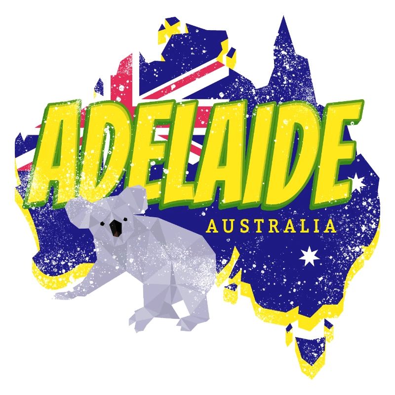 Souvenir de coala rétro et drapeau d’Adélaïde, Australie