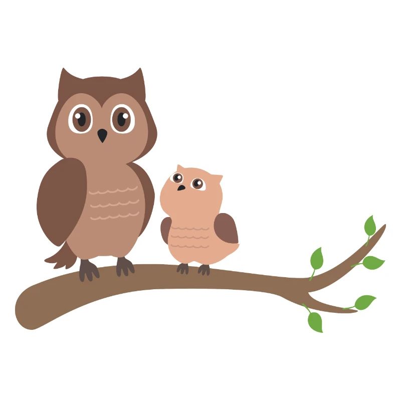 Eule Mutter mit Kind