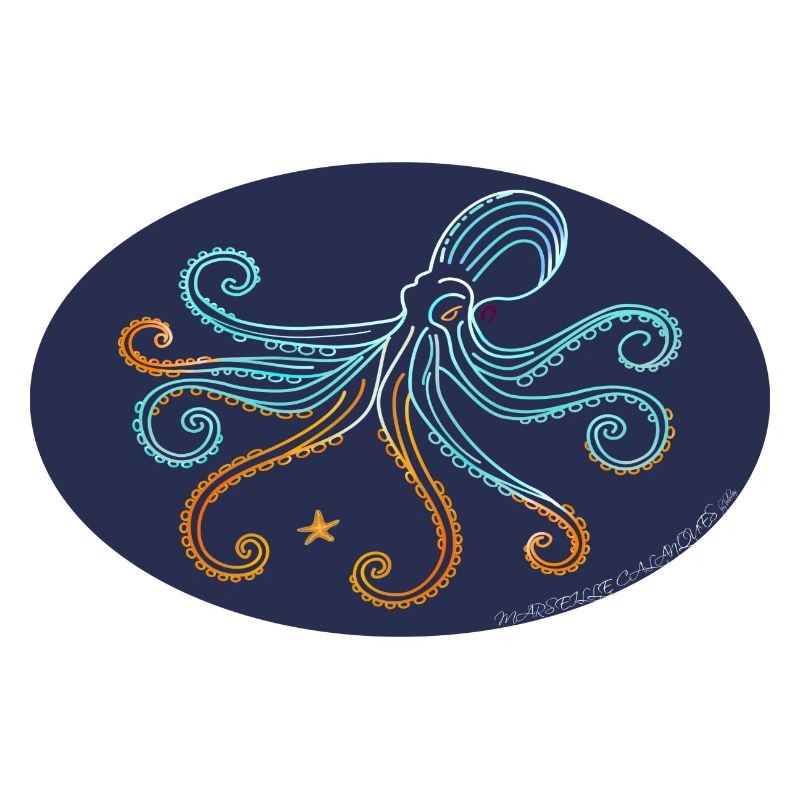 Stylized Mediterranean Octopus Illustration