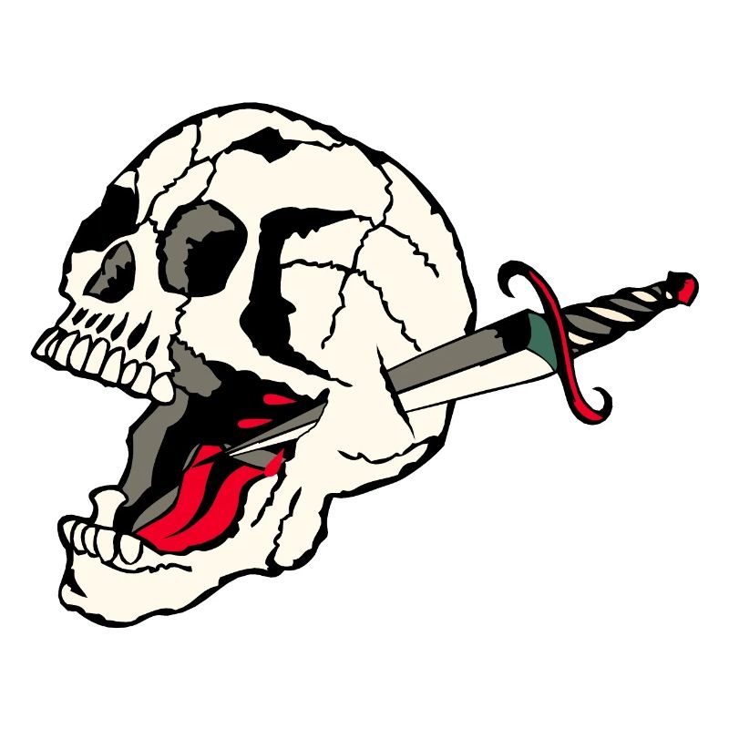 Schädel durchbohrt Todesknospendolch der alten Schule