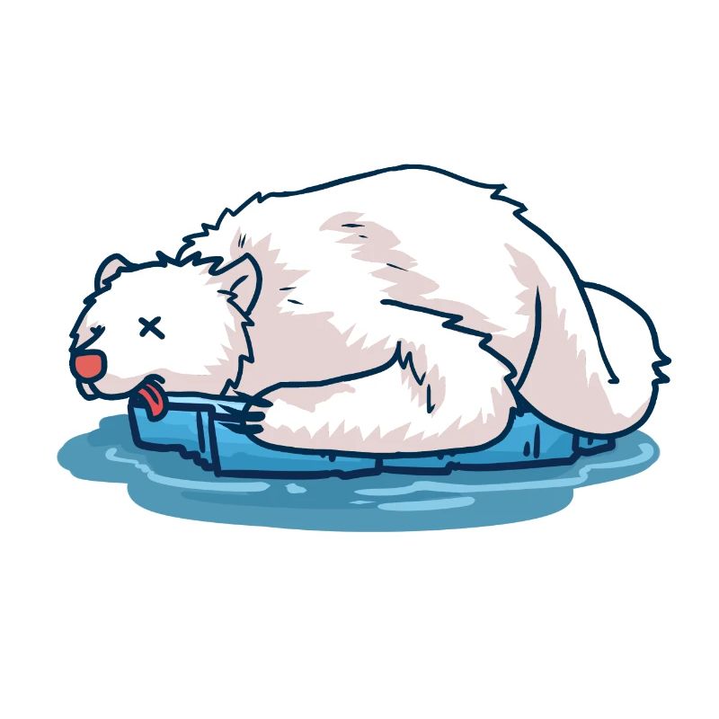 Toter Eisbär auf einer Eisscholle Rip Klimawandel
