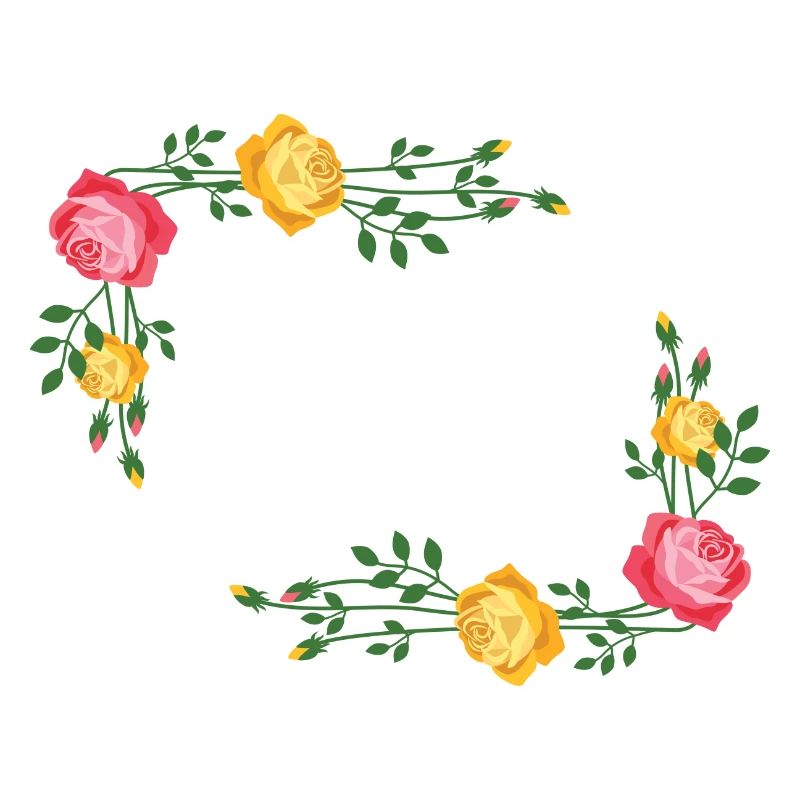 Flowers wreath frame