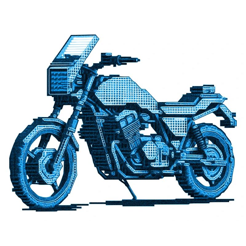 Motorcycle illustration in 8 bit vector look