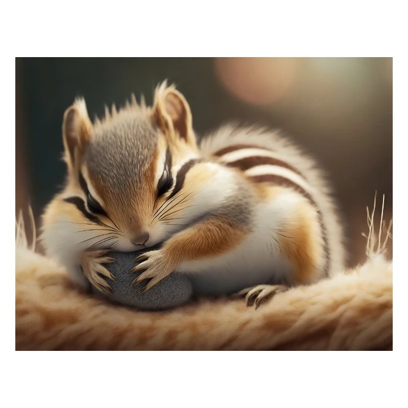 Cute animals doing hibernation – chipmunk