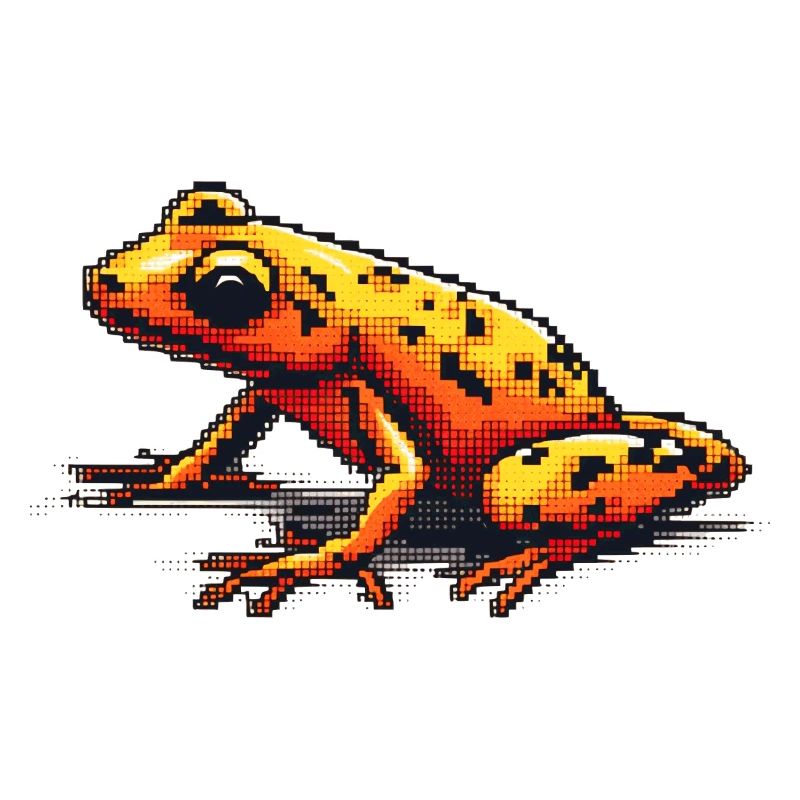 Poison dart frog dans les vieux graphiques rétro 8 bits pixel graphics