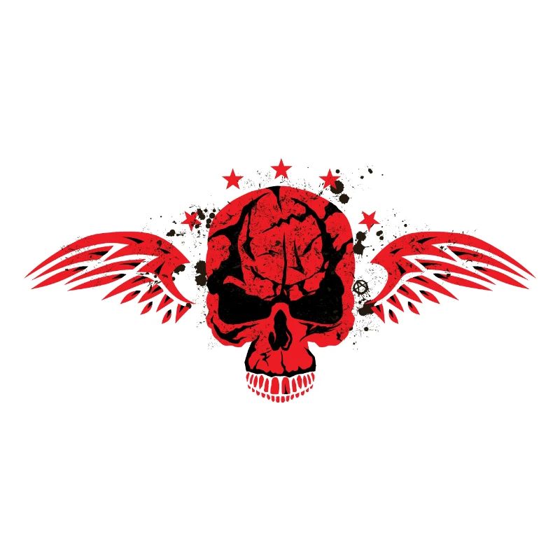 skull skull skull skull wing star wing