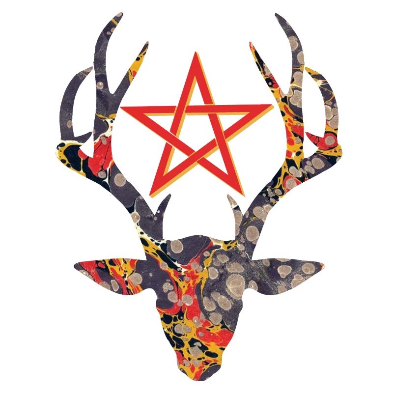 deer head with pentagram e 202