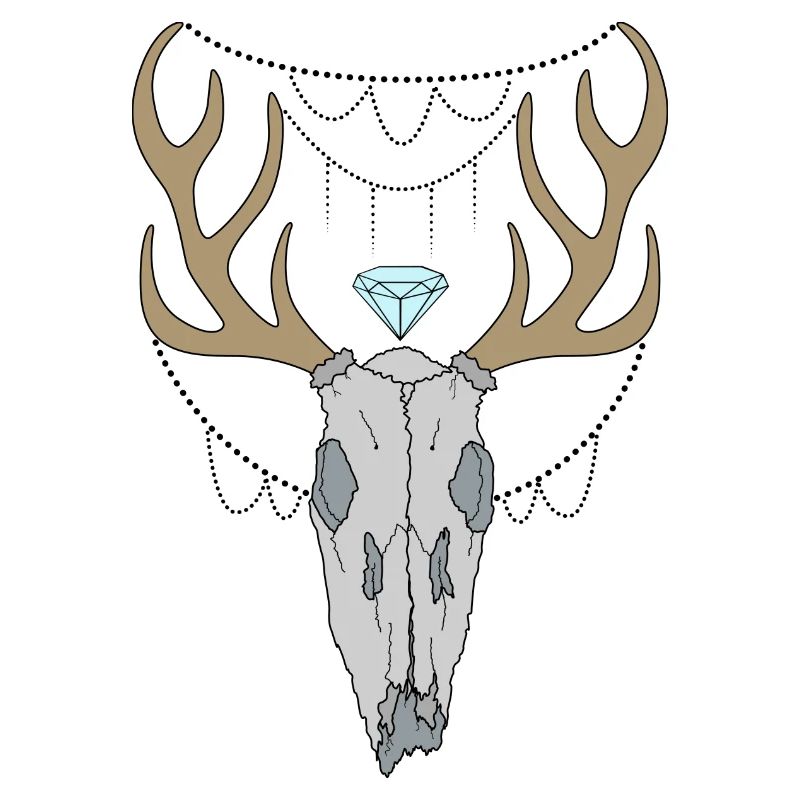 Deer antlers skull