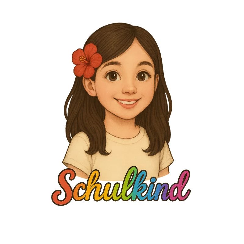 Schulkind Mädchen mit Blüte – Einschulung Motiv