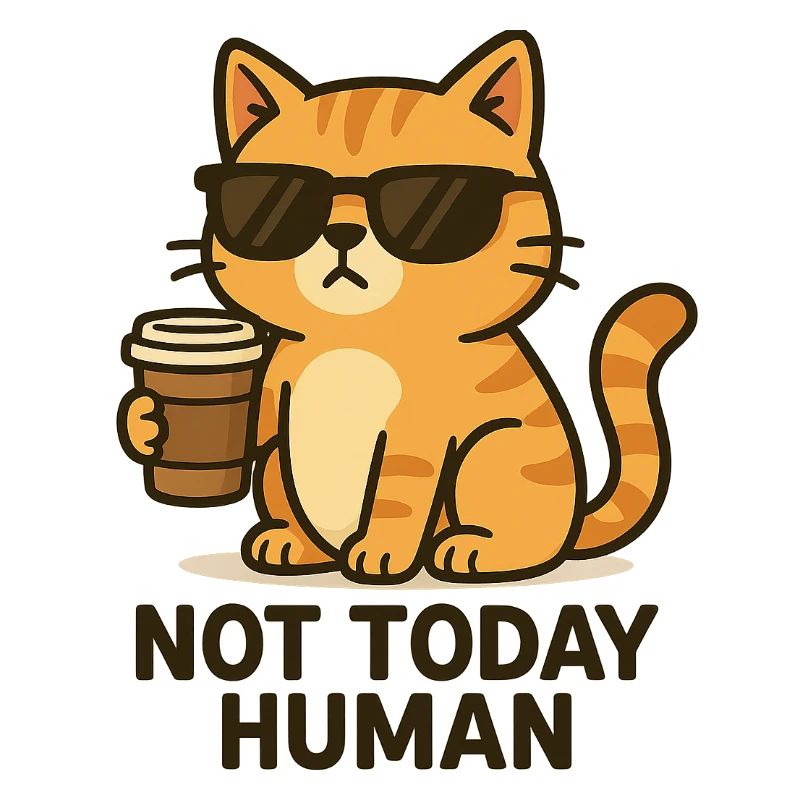 Not today, Human – Coffee Cat Design