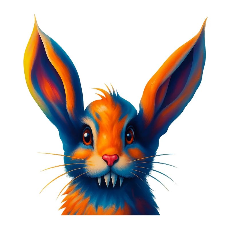 Futuristic Rabbit with the Magic of Colors