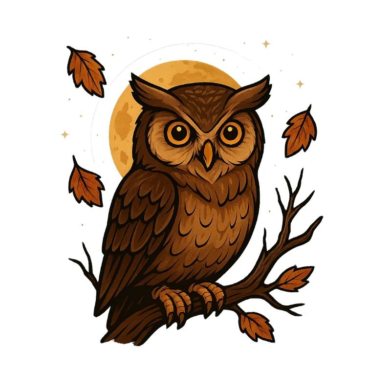 Oiseau de nuit d’automne au clair de lune