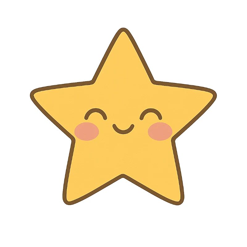 Kawaii Gelber Stern Lächeln