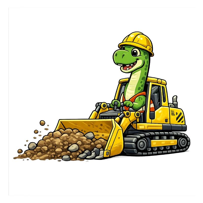 Dino Construction Worker Bulldozer