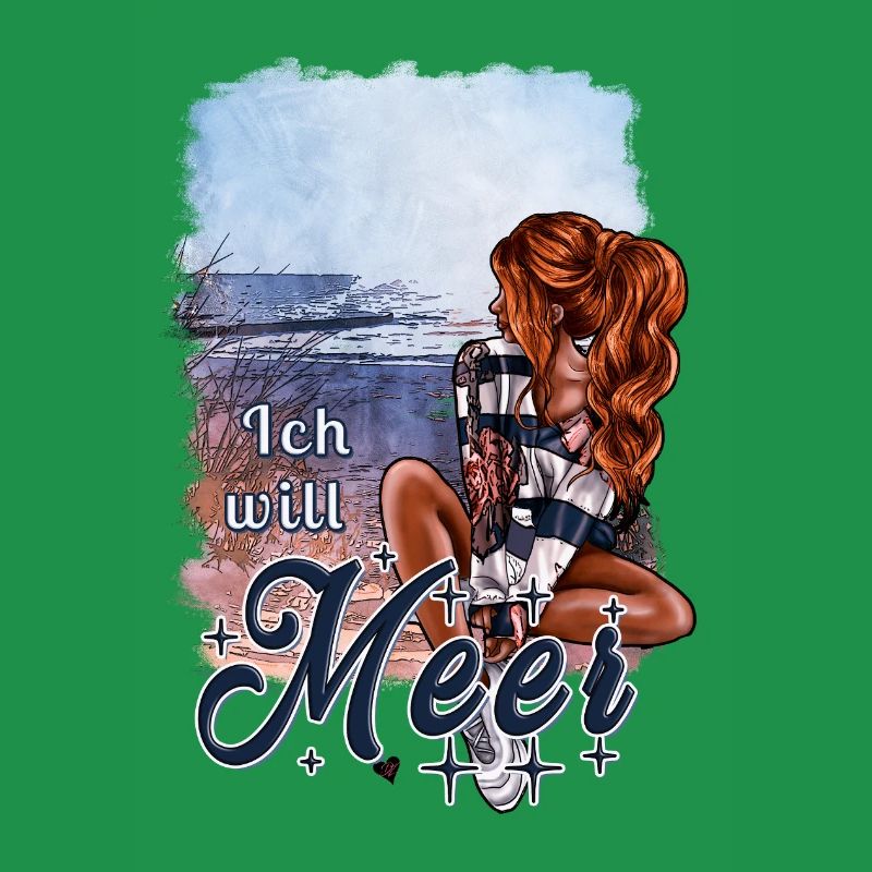Ich will Meer – maritimes Mädchen Design