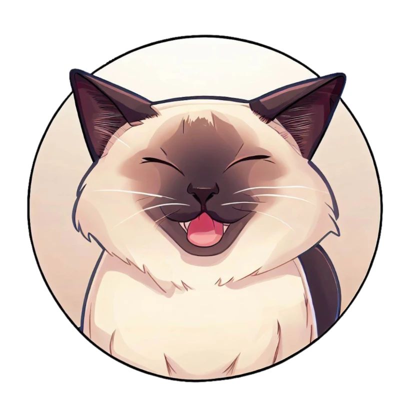Anime-style cat in a circle