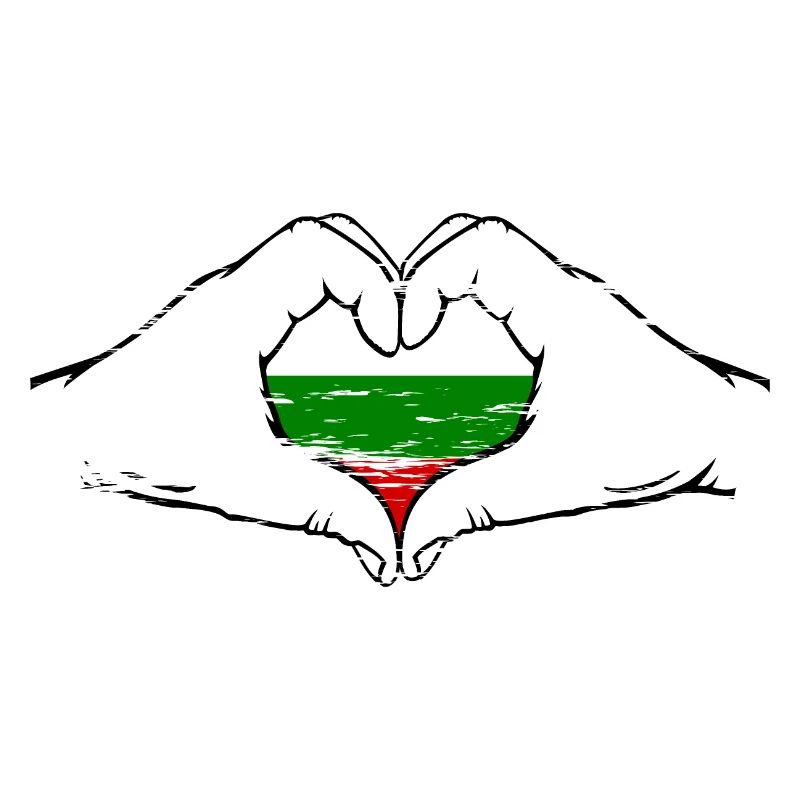Drapeau de la Bulgarie en forme de coeur utilisé