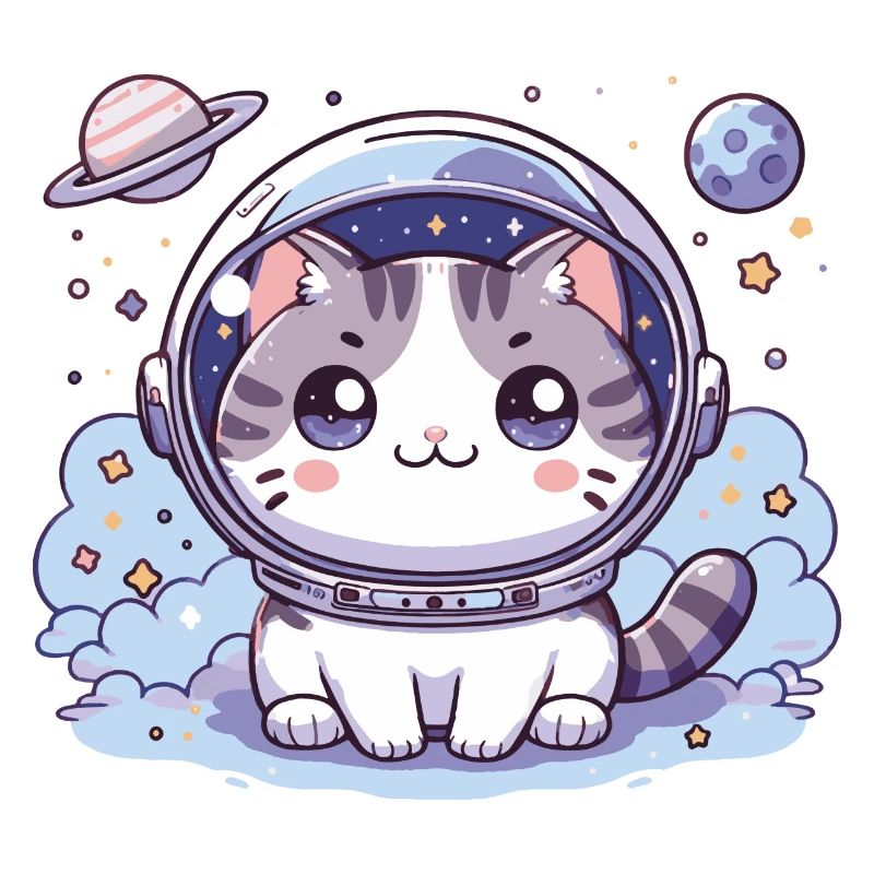 Chat astro mignon Chat mignon dans l’espace Cadeau
