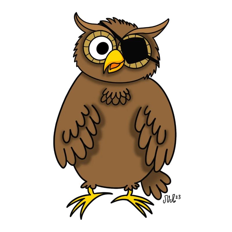 Pirate owl (owl with eye patch)