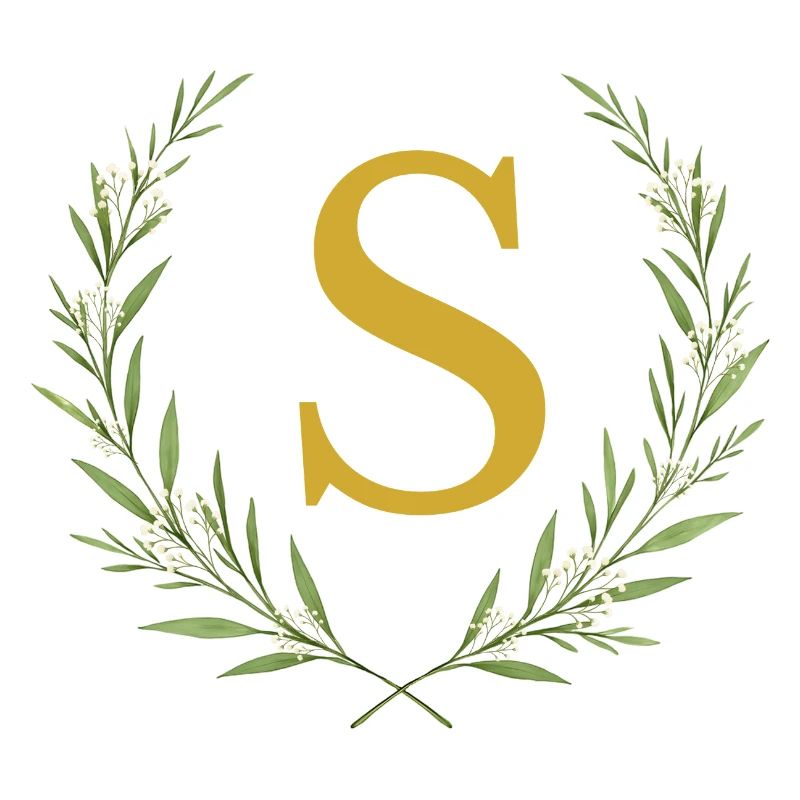 S Monogram, Couronne d’eucalyptus, Personnalisable