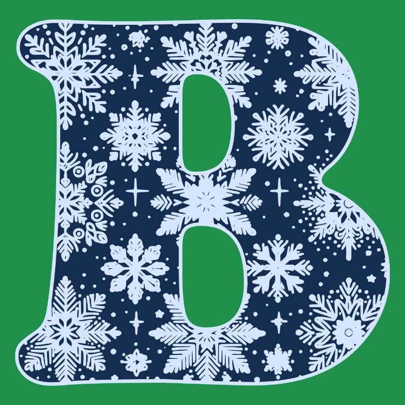 Buchstabe B Schneeflocken