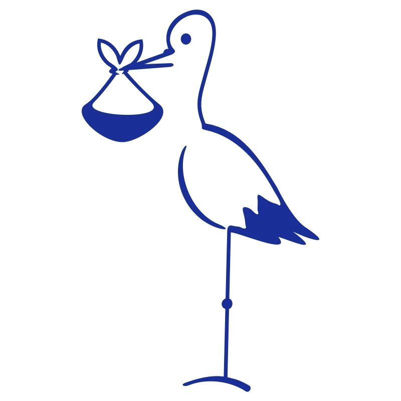 Storch mit Bündel / stork with bundle (1c)