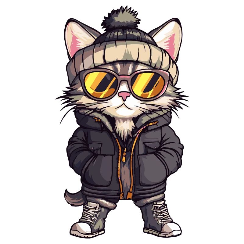 Katze Winter Comic