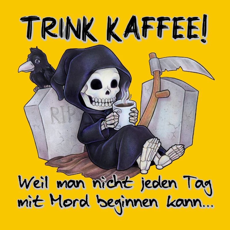Trink Kaffee - Lustiger Chibi Grim Reaper