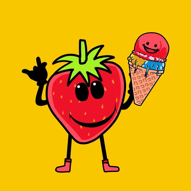 Erdbeerer Erdbeere Eis Eiscrem Eiskrem Kinder