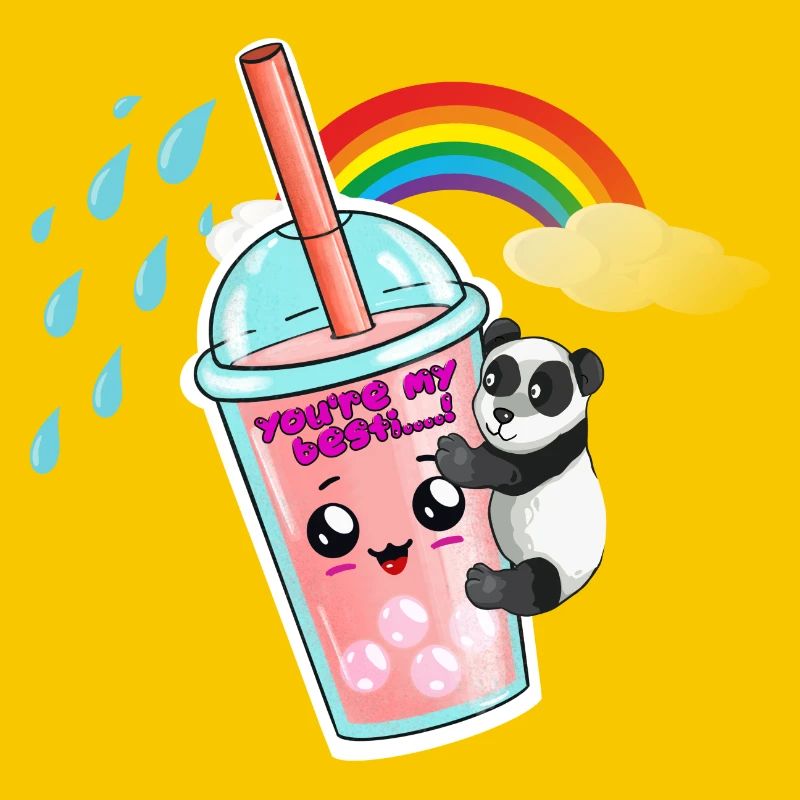 Bubble tea will ein Panda. Bubble tea Box