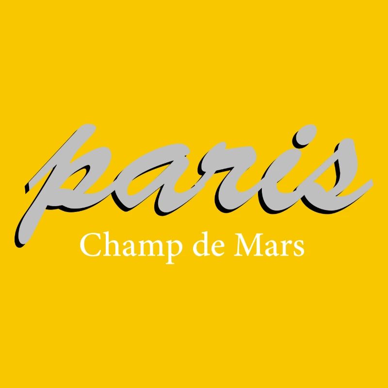 Paris Champ de Mars Vintage Script