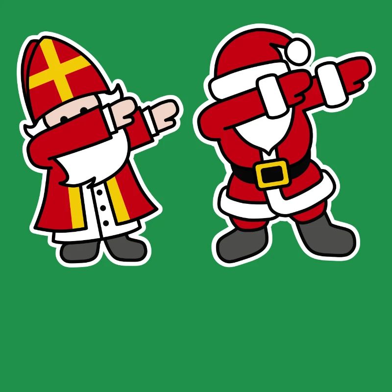 Sinterklaas en Kerstman dab dabbing