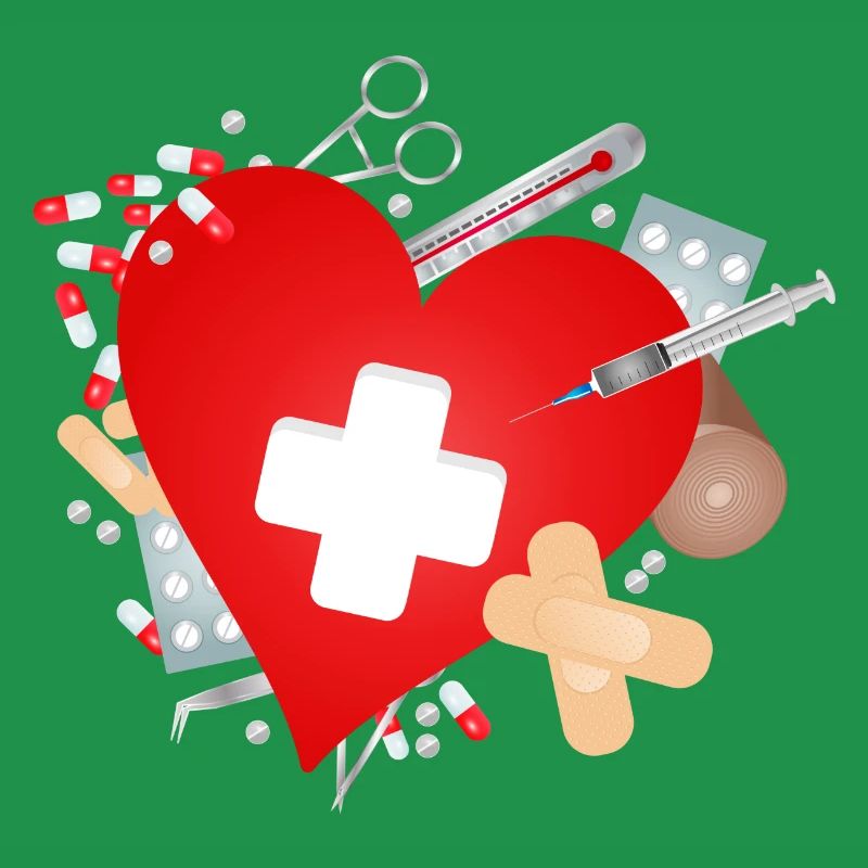Erste Hilfe Set oder Reiseapotheke mit Herz