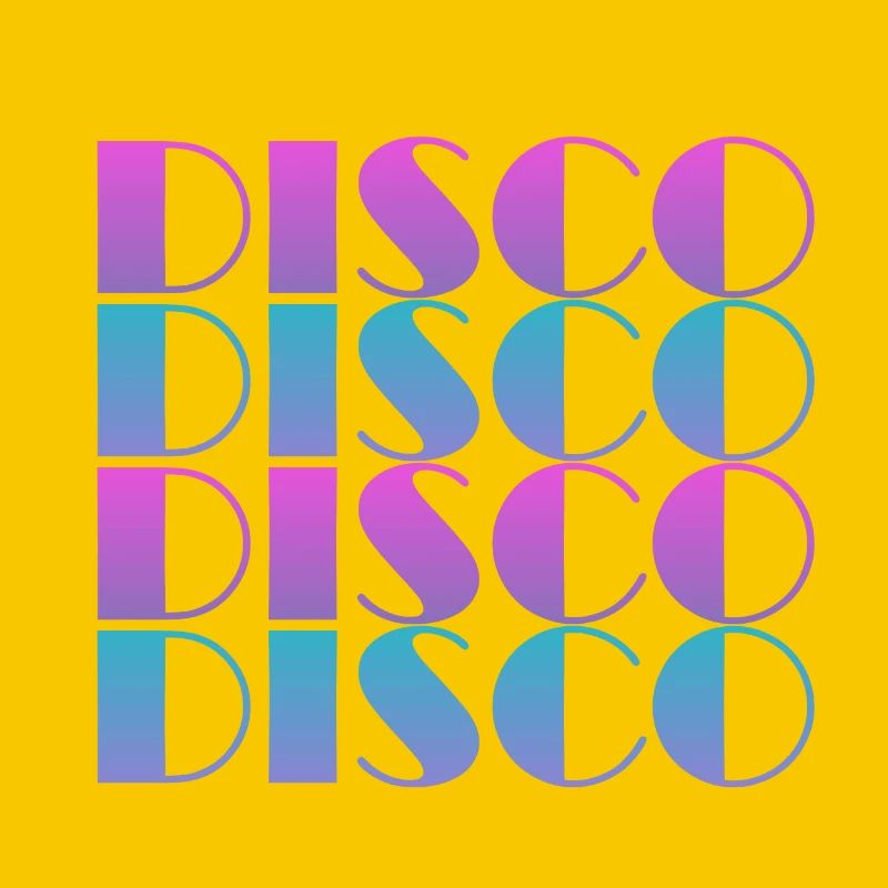 Vibrant Disco Text Pattern Design