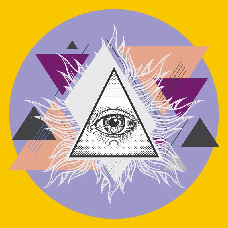 Geometric Triangular Eye with Auras