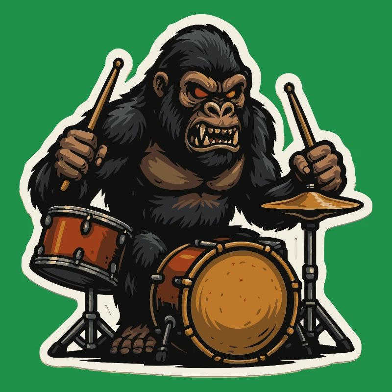 Dschungelgorilla mit Schlagzeug