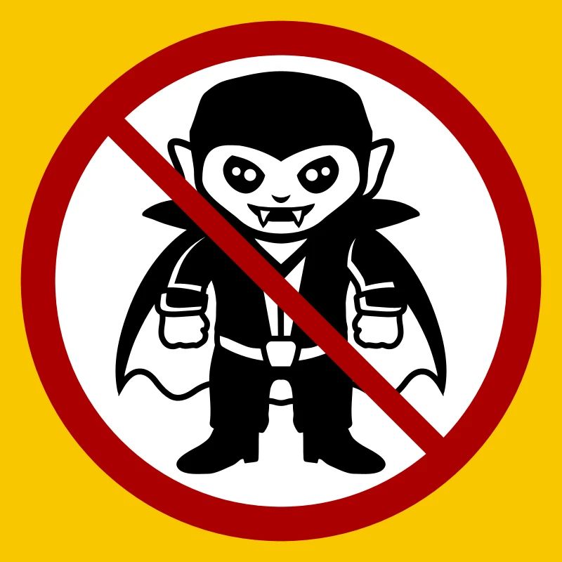 Pas un vampire ! Drôle de panneau d’interdiction Halloween