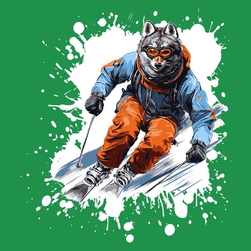 Wolf Ski Skiing