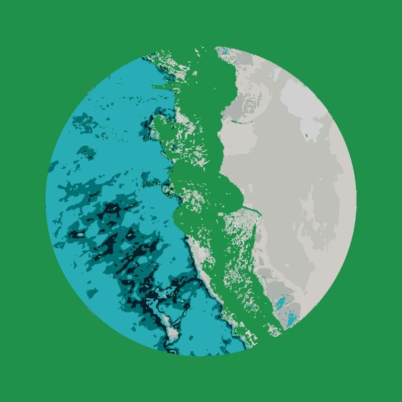 Split Earth Teal Mond