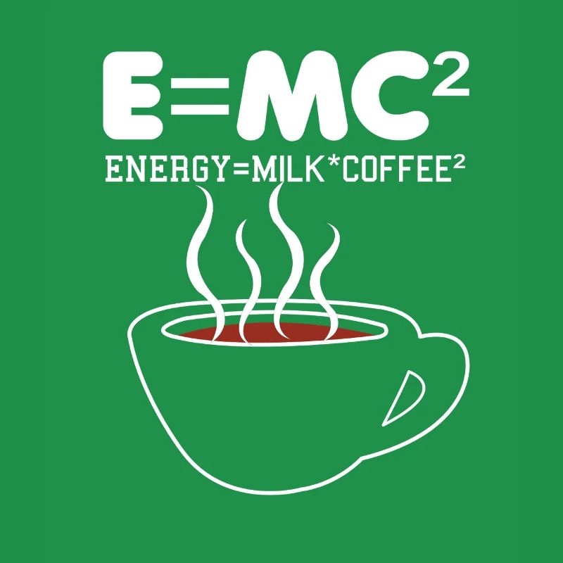 Illustration de la formule du café E = MC2