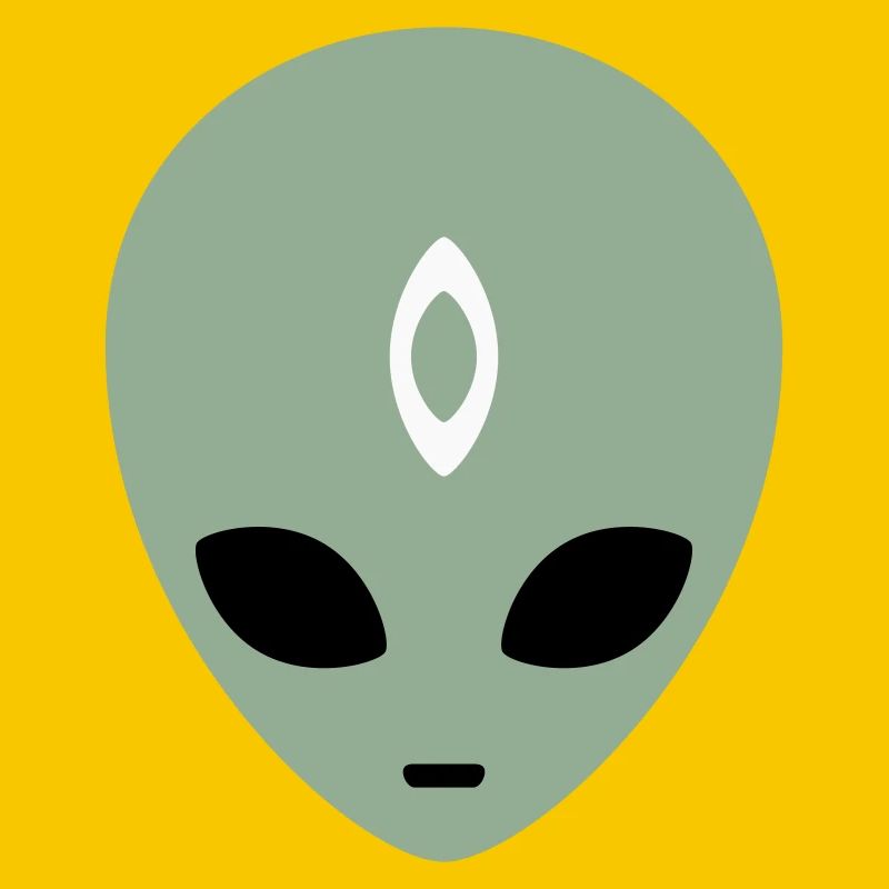 Alien Head Third Eye (drei Farben)